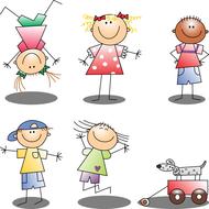 boy girl kids drawing