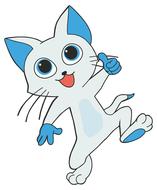 Beautiful and cute, blue and white, smiling cat, clipart