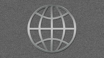globe land grey sign