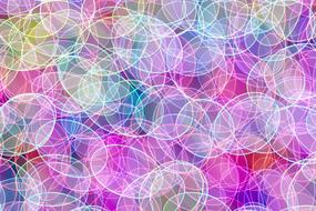 Beautiful and colorful, neon patterns with the circles, clipart