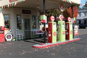 colorful gas station by the store