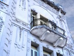 bottom view of the architectural style balcony