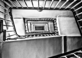 House Stairs Floor black and white