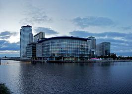 salford quays at Evening, uk, england, manchester