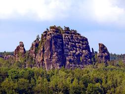 stone wall of the mountain