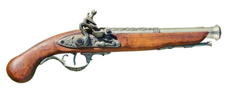 the gun is a beautiful old gun.