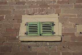 Window Shutter Facade green old