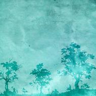 blue neon trees as background