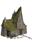 small house with green roof