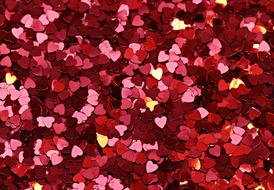 rose petals in the shape of hearts