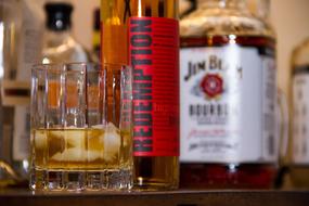 alcoholic beverage in glass