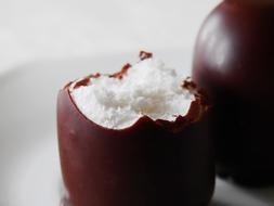 bite of chocolate candy