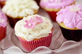 cream pink cupcakes