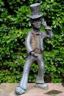 funny man in vintage clothing, Figure in park