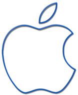 apple blue silhouette shape shadow