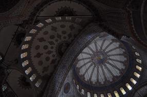 mosaic on the ceiling at the Blue Mosque in Istanbul, Turkey