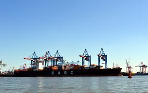 distant view of Hamburg Port