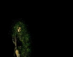 picture of a girl with a green glow