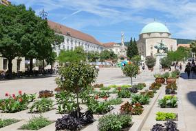 Beautiful five churches with colorful garden in PÃ©cs, Hungary