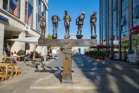 sculptures on the streets of leipzig on a sunny day