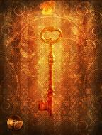 clipart of key, vintage background