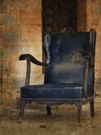 old blue chair