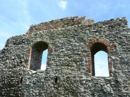 Stone Wall Ruins and blue sky