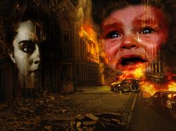war hurt pain cry child