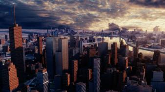 photo of the evening sky over a modern metropolis