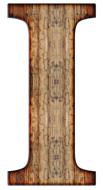 letter I in wooden design