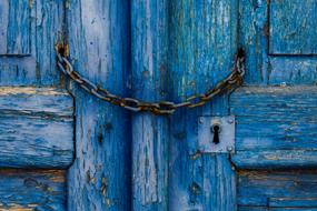 Old Door Wooden Blue