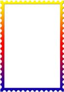 white background with colorful frame