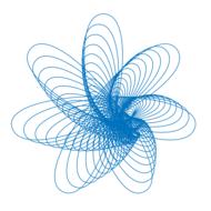 blue spirograph pattern drawing design