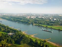 Aerial View Düsseldorf Shipping