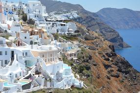 beautiful white coastal village, greece, Santorini