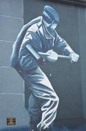 street art of man worker