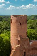 Castle with red brick Tower, poland, czersk