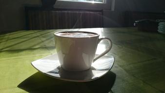 white mug in the sunshine