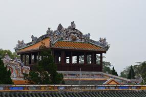 Beautiful and colorful, decorated monument in Viet Nam