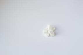 square sugar on a white background