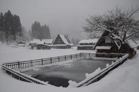 Frozen Tsuganuma Village Winter