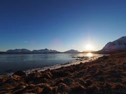 Sun dawn over Beach Sea