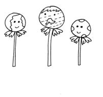 cartoon family of lollipops