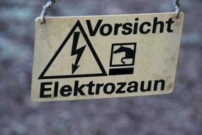 Electric Fence Shield Warnschild sign