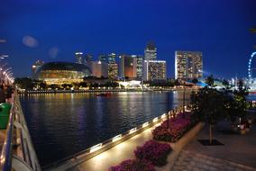 Singapore promenade at night