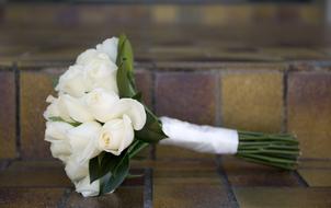 bouquet on the stairs