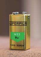 Superpila battery on a blurred background