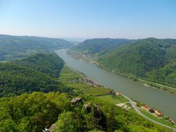 river with green waters landscape