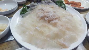 thinly sliced fish fillet