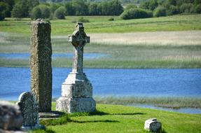 cemetery on the banks of the river in Ireland